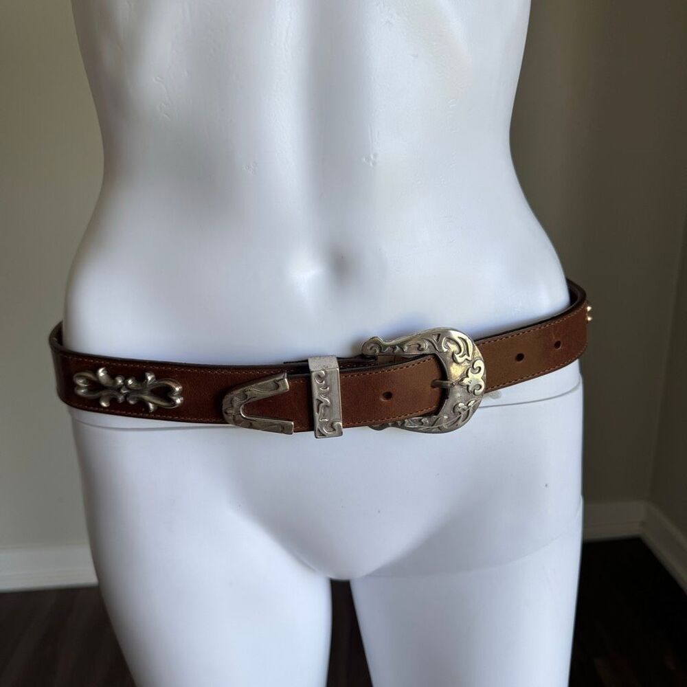 Vintage Brighton Western Belt With Ornate Silver Design NEW
